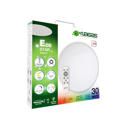 ไฟเพดาน LED NAGAS ECO STAR REMOTE 14 นิ้ว 30 วัตต์ DAYLIGHT/COOL WHITE/WARM WHITE สีขาว_4