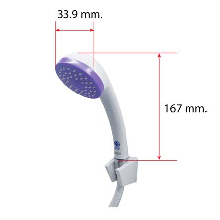 ชุดฝักบัวสายอ่อน 1 ระดับ HOEN รุ่น Home-8221 สีขาว-ม่วง_3