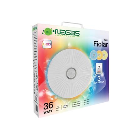 ไฟเพดาน LED NAGAS FIOLAR S01 15 นิ้ว 36 วัตต์ DAYLIGHT/COOL WHITE/WARM WHITE สีขาว_4