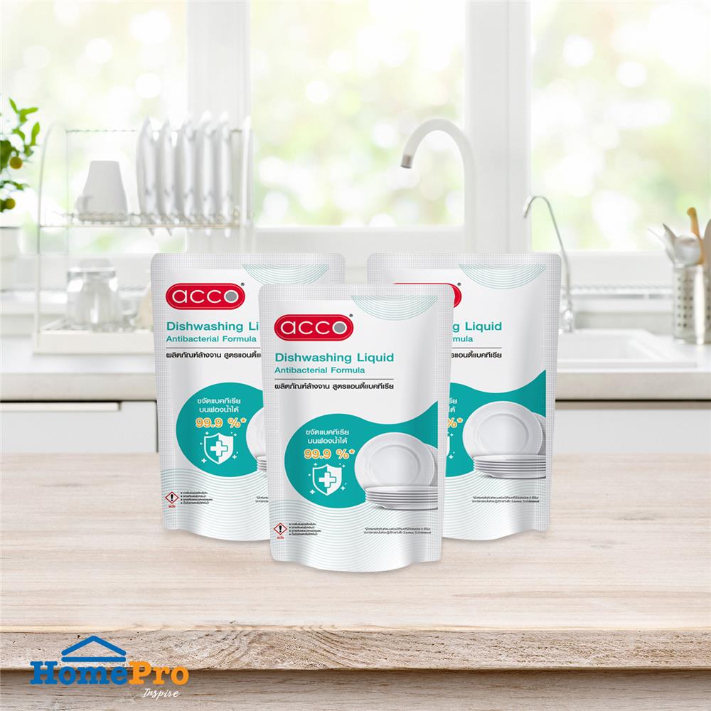 รีฟิลน้ำยาล้างจาน ACCO 550 มล. สูตรแอนตี้แบคทีเรีย แพ็ก 3 ชิ้น