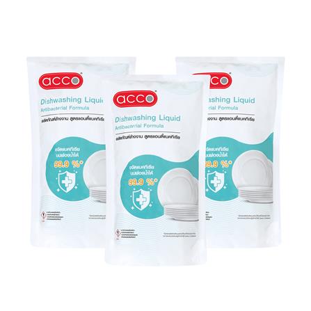 รีฟิลน้ำยาล้างจาน ACCO 550 มล. สูตรแอนตี้แบคทีเรีย แพ็ก 3 ชิ้น_0
