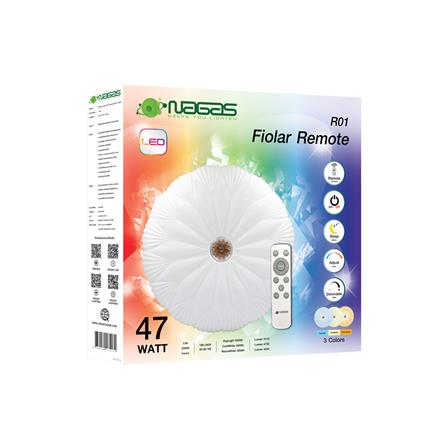 ไฟเพดาน LED NAGAS FIOLAR R01 REMOTE 20 นิ้ว 47 วัตต์ DAYLIGHT/COOL WHITE/WARM WHITE สีขาว_4