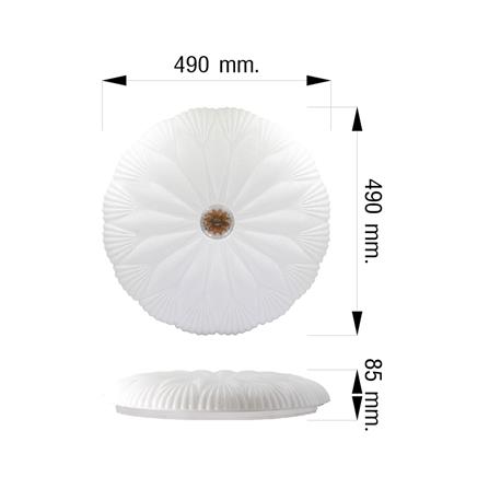 ไฟเพดาน LED NAGAS FIOLAR R01 REMOTE 20 นิ้ว 47 วัตต์ DAYLIGHT/COOL WHITE/WARM WHITE สีขาว_6