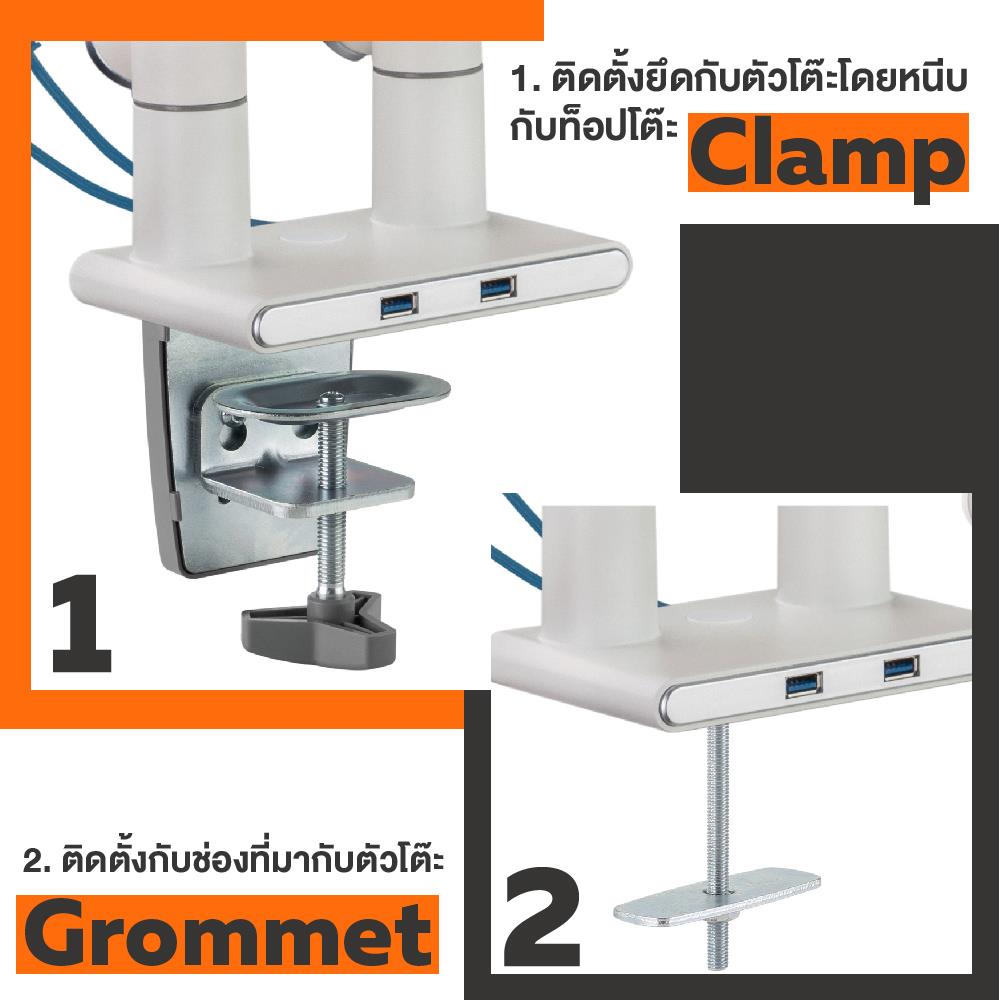 ขาตั้งจอคอม ERGOTREND ROBOT02 GEN 3 สีขาว