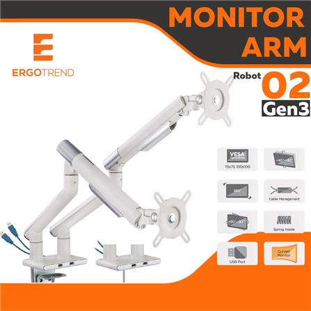 ขาตั้งจอคอม ERGOTREND ROBOT02 GEN 3 สีขาว_3