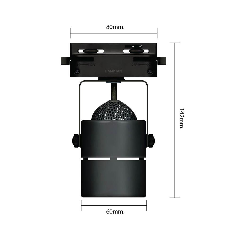 แทรคไลท์ LED LAMPTAN CROP 5 วัตต์ WARM WHITE สีดำ