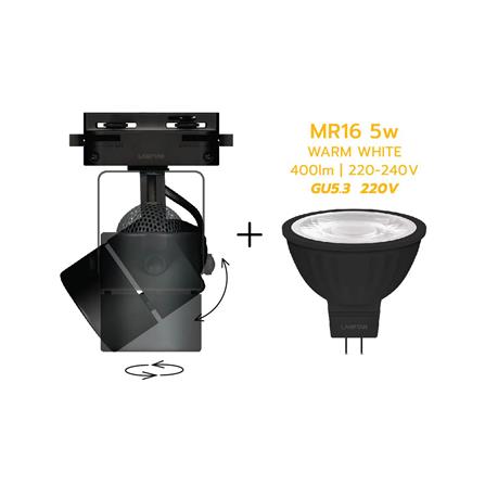 แทรคไลท์ LED LAMPTAN CROP 5 วัตต์ WARM WHITE สีดำ_3