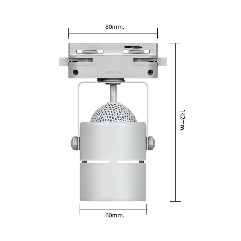 แทรคไลท์ LED LAMPTAN CROP 5 วัตต์ WARM WHITE สีขาว