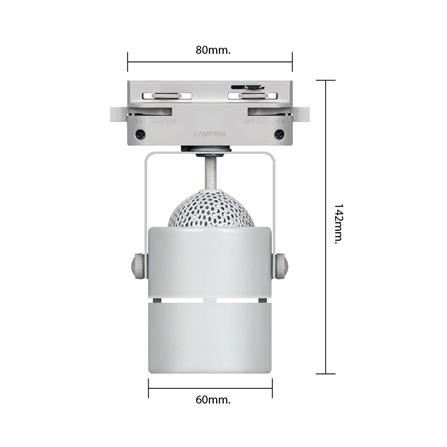 แทรคไลท์ LED LAMPTAN CROP 5 วัตต์ WARM WHITE สีขาว_6