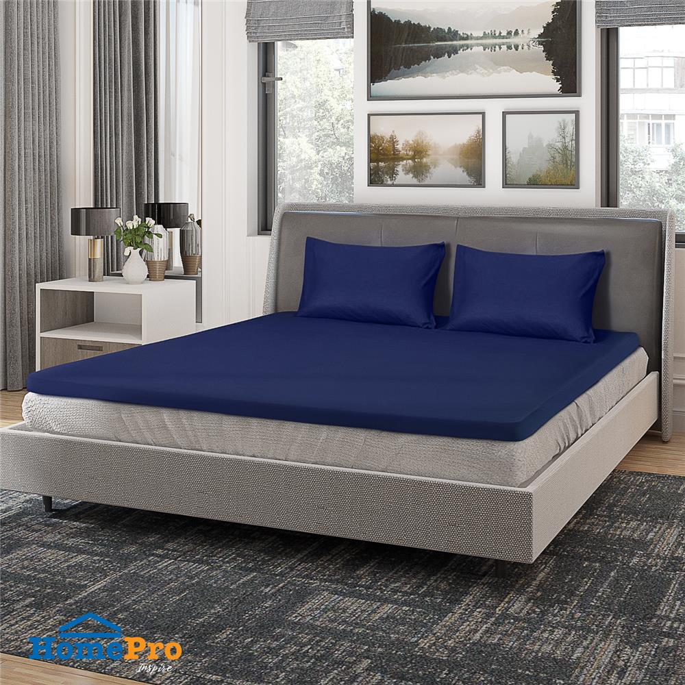ชุดผ้าปู TOPPER 6 ฟุต 3 ชิ้น ME LIVING RICH สีน้ำเงิน_1