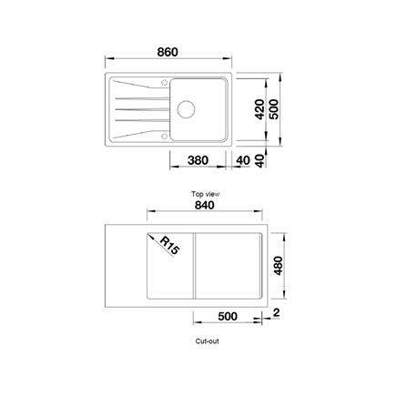 ซิงค์ฝัง 1 หลุม 1 ที่พัก BLANCO SONA5S 495.39.414 สีถ่าน_5