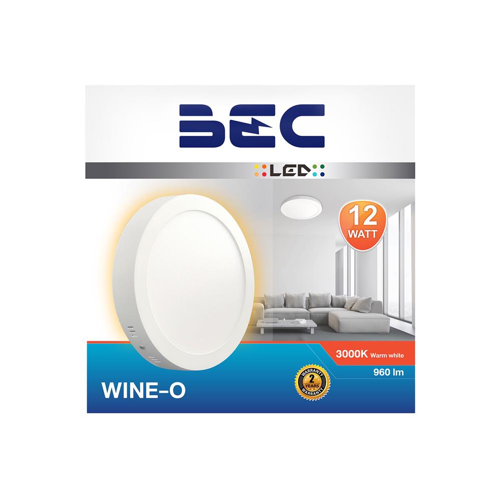 ดาวน์ไลท์ LED BEC WINE-O 6 นิ้ว 12 วัตต์ WARM WHITE สีขาว