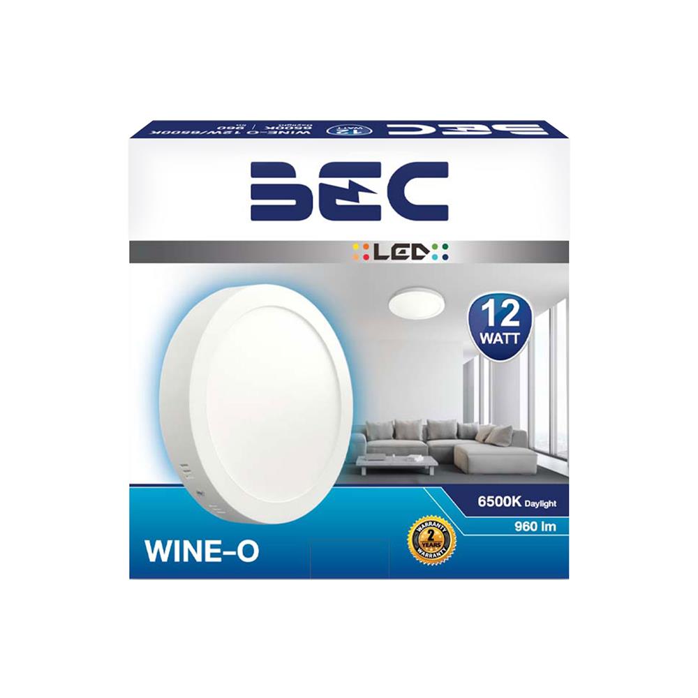 ดาวน์ไลท์ LED BEC WINE-O 6 นิ้ว 12 วัตต์ DAYLIGHT สีขาว