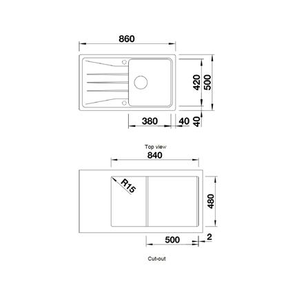 ซิงค์ฝัง 1 หลุม 1 ที่พัก BLANCO 495.39.415 สีขาว_4