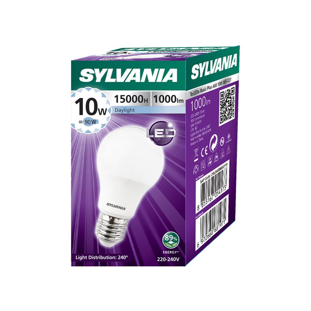หลอด LED SYLVANIA BASIC PLUS 10 วัตต์ DAYLIGHT E27