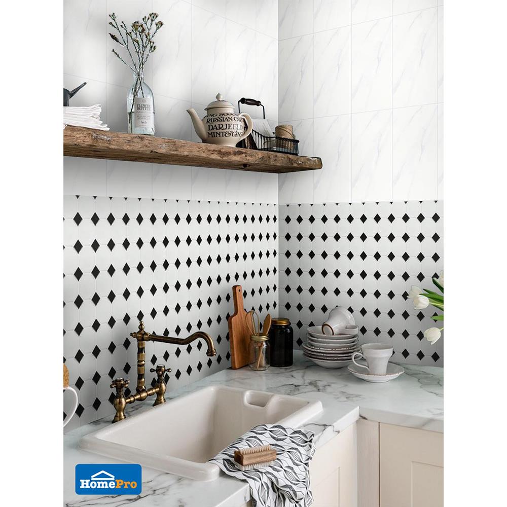 โมเสคพอร์ซเลน 29.5x29.5 ซม. DURAGRES จาโคบี้ สีขาว-ดำ