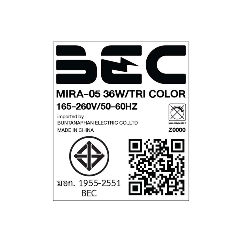 ไฟเพดาน LED BEC MIRA-05 15 นิ้ว 36 วัตต์ DAYLIGHT/COOL WHITE/WARM WHITE สีขาว