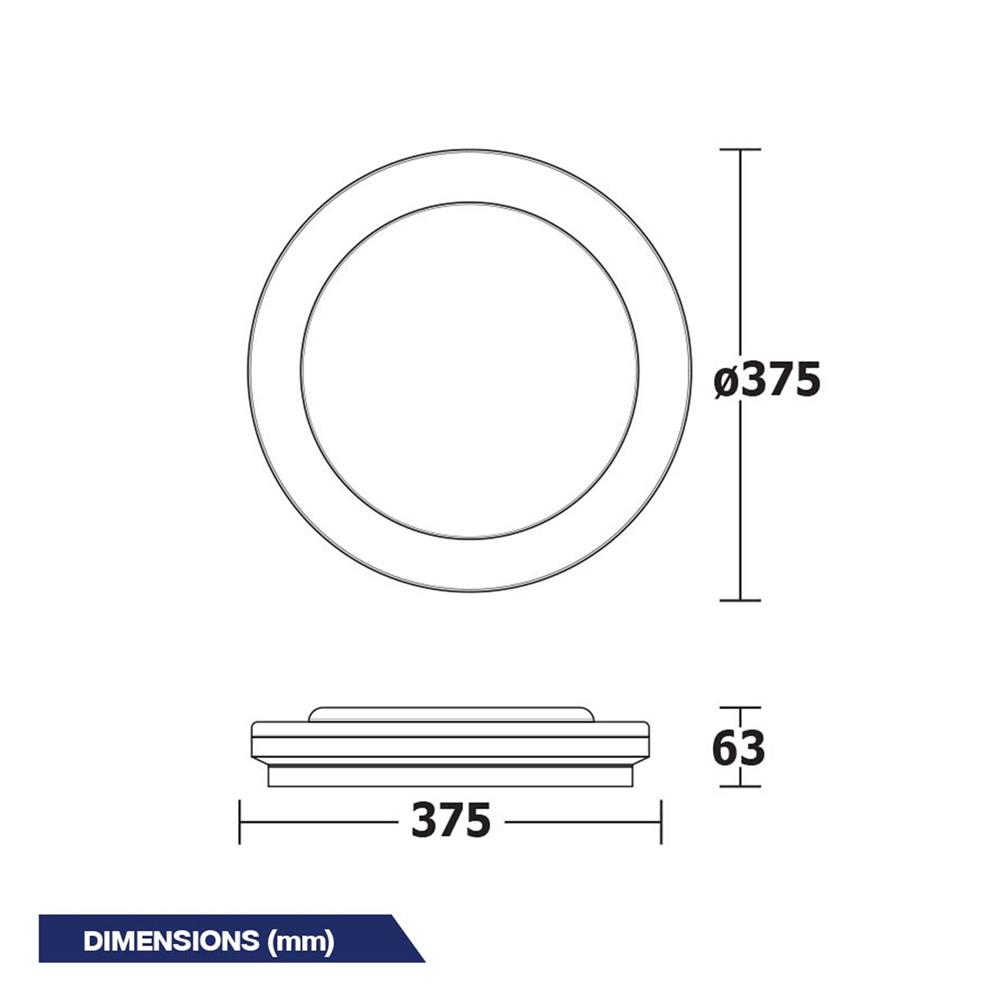 ไฟเพดาน LED BEC MIRA-05 15 นิ้ว 36 วัตต์ DAYLIGHT/COOL WHITE/WARM WHITE สีขาว