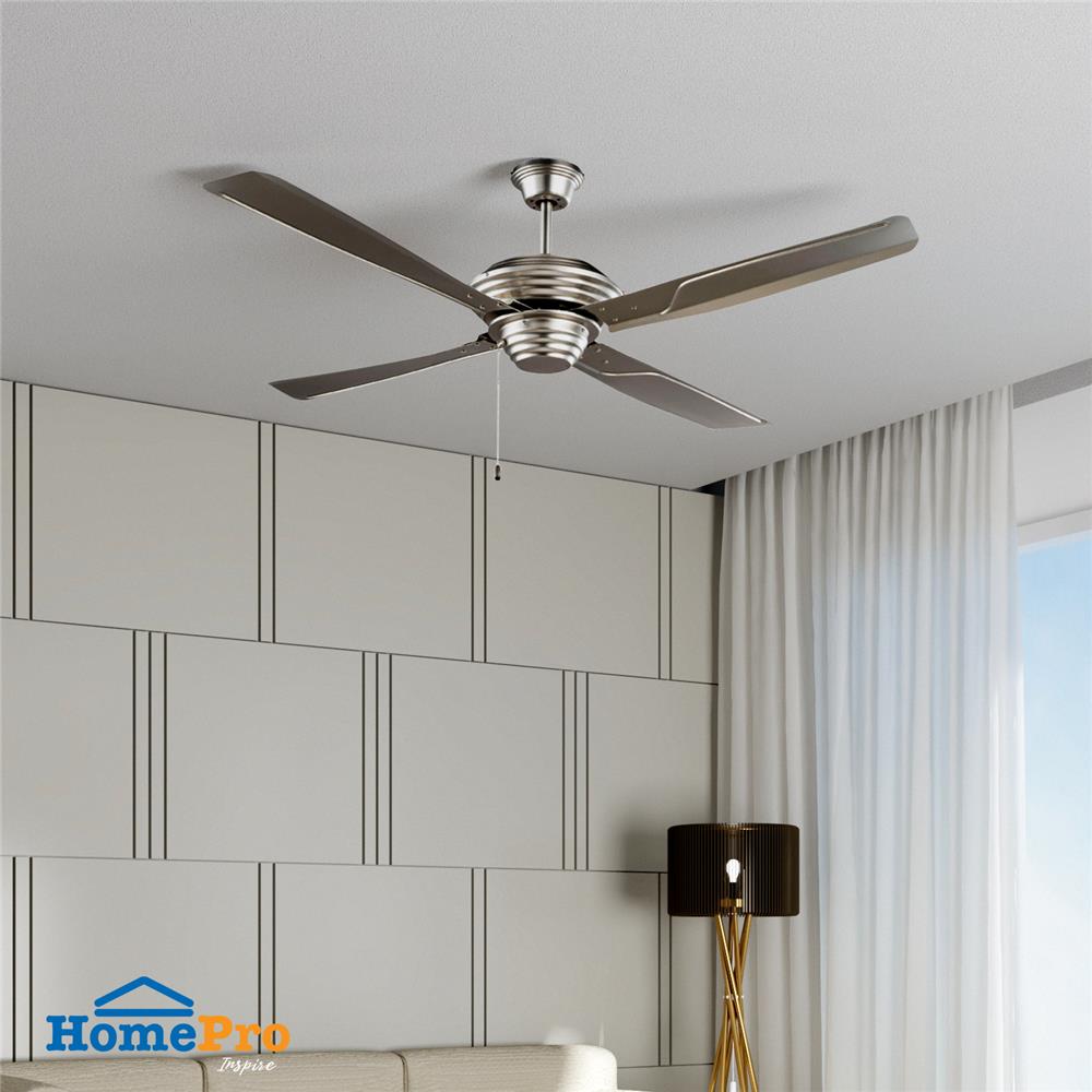 พัดลมไม่มีโคมไฟ CARINI M05 56 นิ้ว สีเงิน