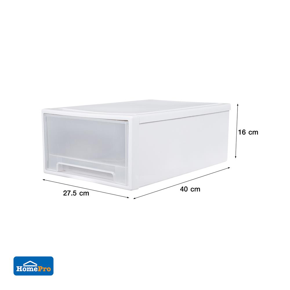 กล่องลิ้นชักจัดเก็บเสื้อชั้นใน PLIM SIZE L สีขาว