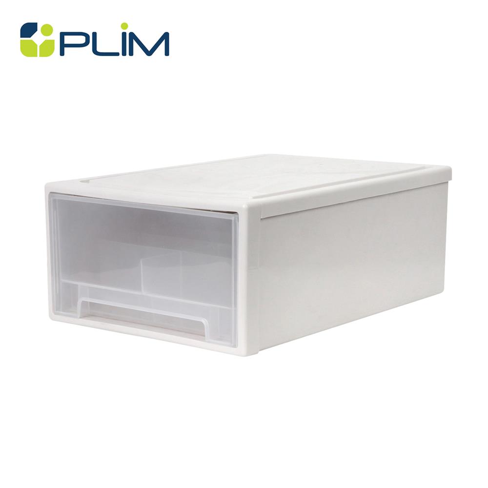 กล่องลิ้นชักจัดเก็บกางเกงชั้นใน PLIM SIZE L สีขาว