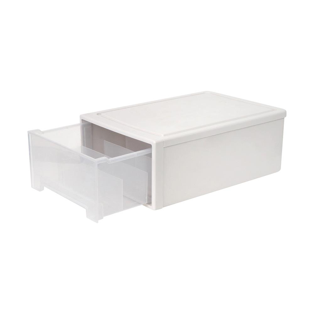 กล่องลิ้นชักจัดเก็บกางเกงชั้นใน PLIM SIZE L สีขาว