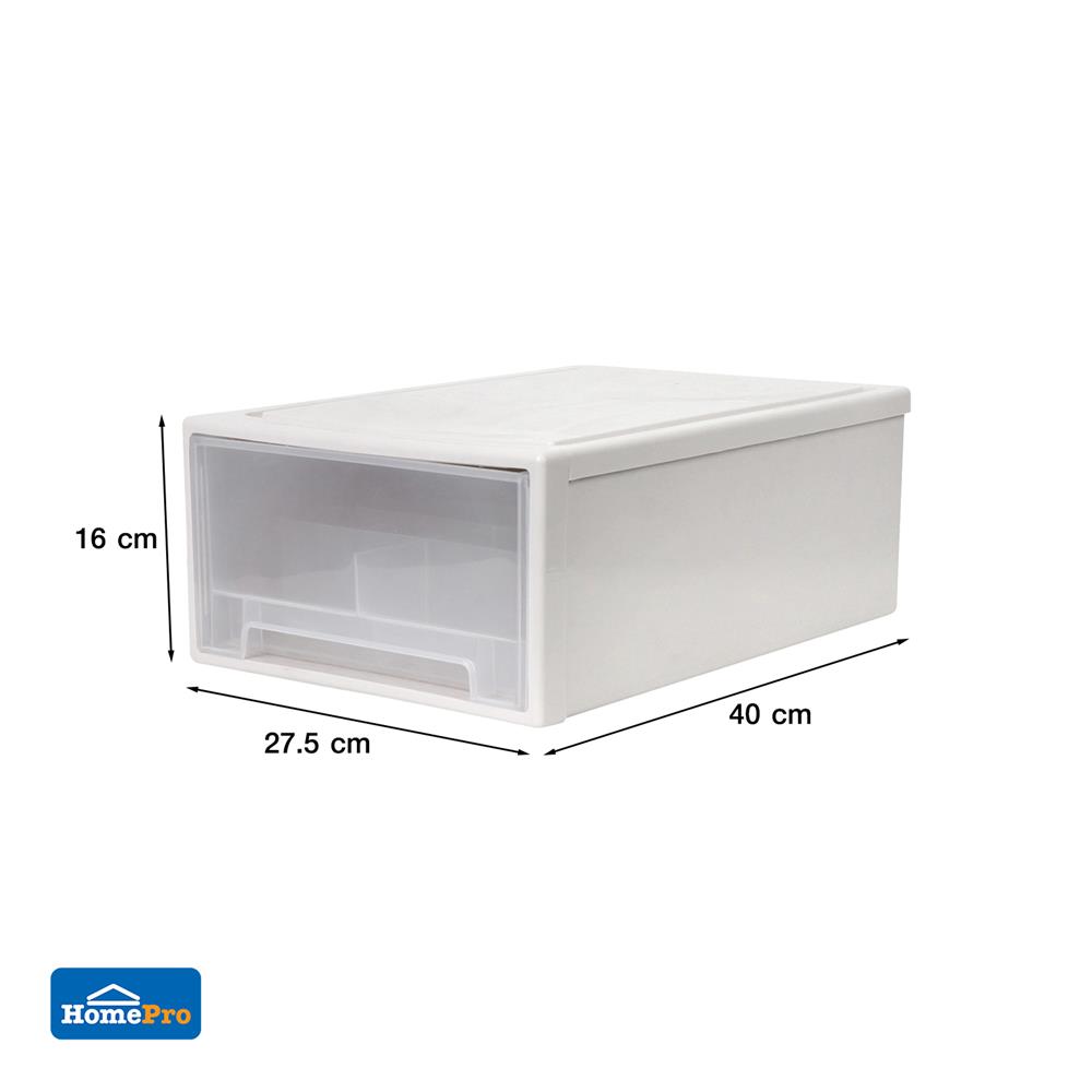 กล่องลิ้นชักจัดเก็บกางเกงชั้นใน PLIM SIZE L สีขาว