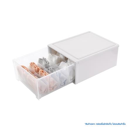 กล่องลิ้นชักจัดเก็บกางเกงชั้นใน PLIM SIZE L สีขาว_3