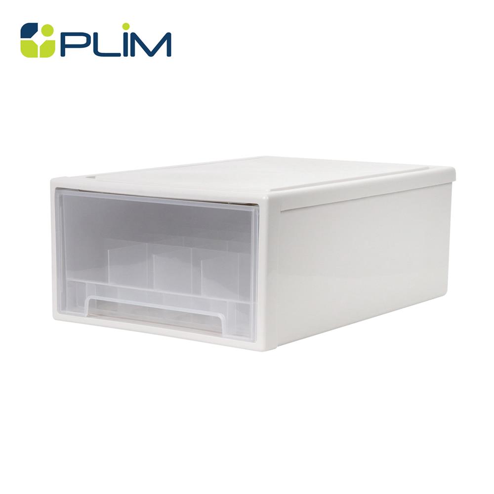 กล่องลิ้นชักจัดเก็บถุงเท้า PLIM SIZE L สีขาว