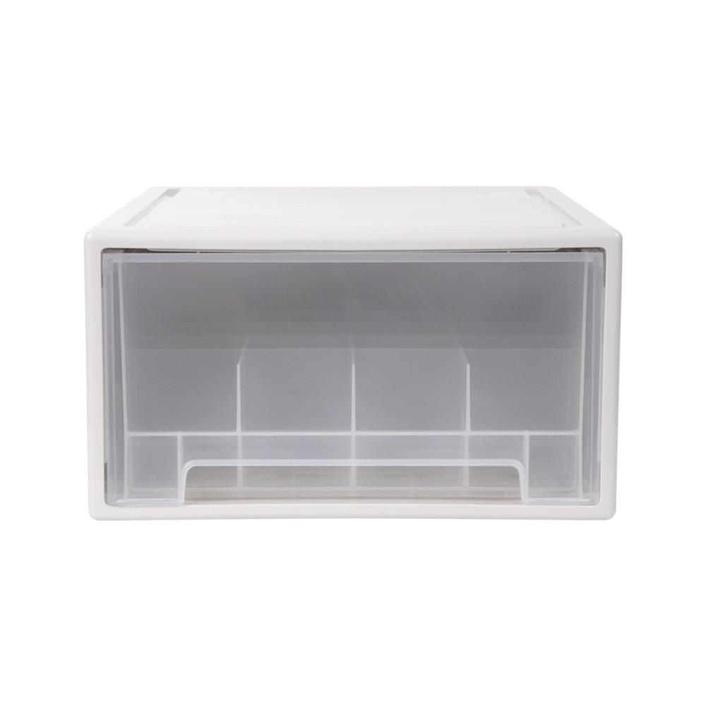 กล่องลิ้นชักจัดเก็บถุงเท้า PLIM SIZE L สีขาว