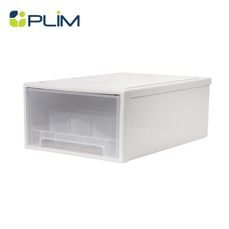 กล่องลิ้นชักจัดเก็บถุงเท้า PLIM SIZE L สีขาว