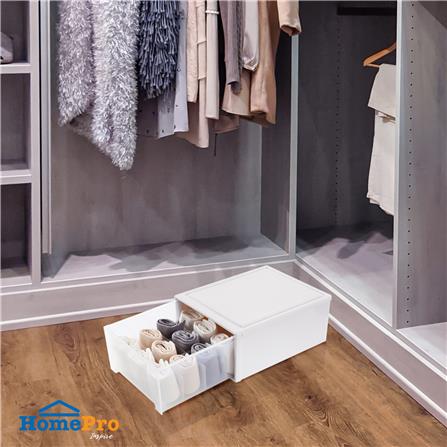 กล่องลิ้นชักจัดเก็บถุงเท้า PLIM SIZE L สีขาว_4