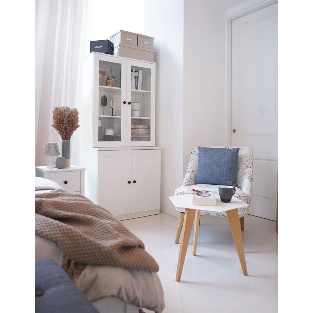 ตู้สูงบานกระจก KONCEPT MONETA 80 ซม. สีขาว