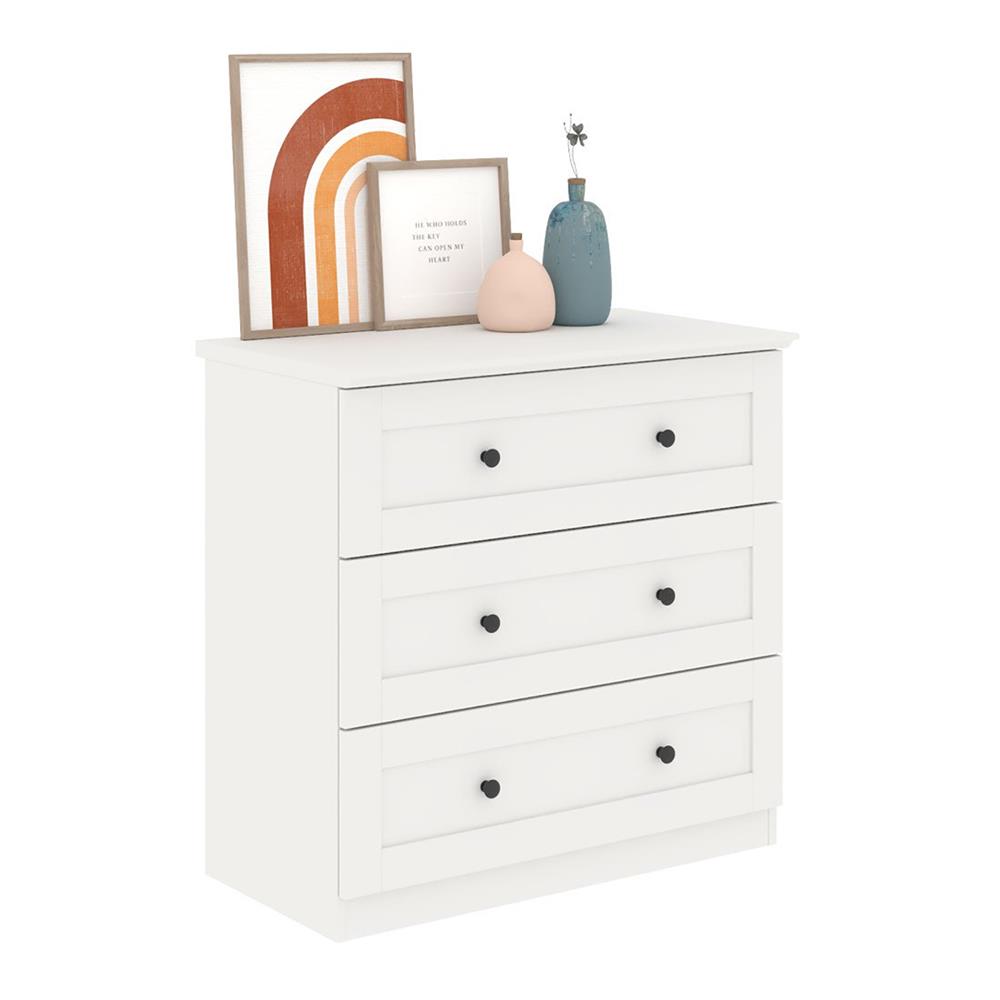 ตู้เตี้ย 3 ลิ้นชัก KONCEPT MONETA สีขาว