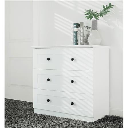 ตู้เตี้ย 3 ลิ้นชัก KONCEPT MONETA สีขาว_4