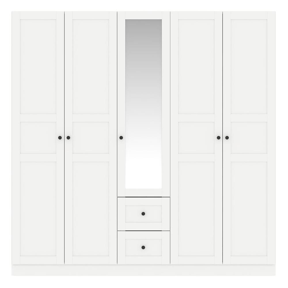 ตู้เสื้อผ้า 5 บานเปิด KONCEPT MONETA 200 ซม. สีขาว