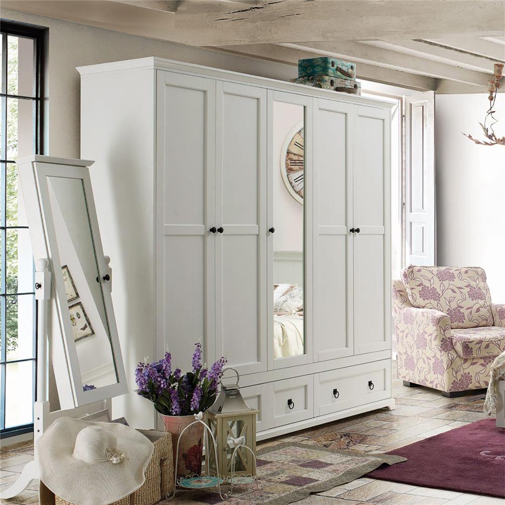 ตู้เสื้อผ้า 5 บานเปิด KONCEPT MONETA 200 ซม. สีขาว