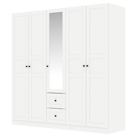 ตู้เสื้อผ้า 5 บานเปิด KONCEPT MONETA 200 ซม. สีขาว_0