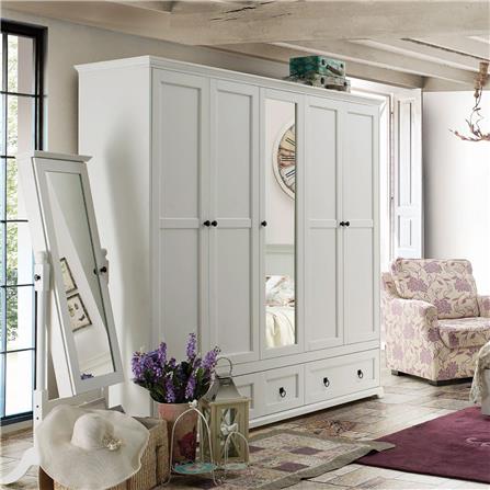 ตู้เสื้อผ้า 5 บานเปิด KONCEPT MONETA 200 ซม. สีขาว_4