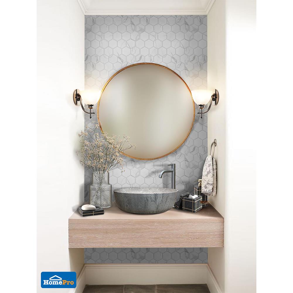 โมเสคพอร์ซเลน 27.1x28.2 ซม. DURAGRES ฟลัฟฟี่ มาเบิล สีขาว