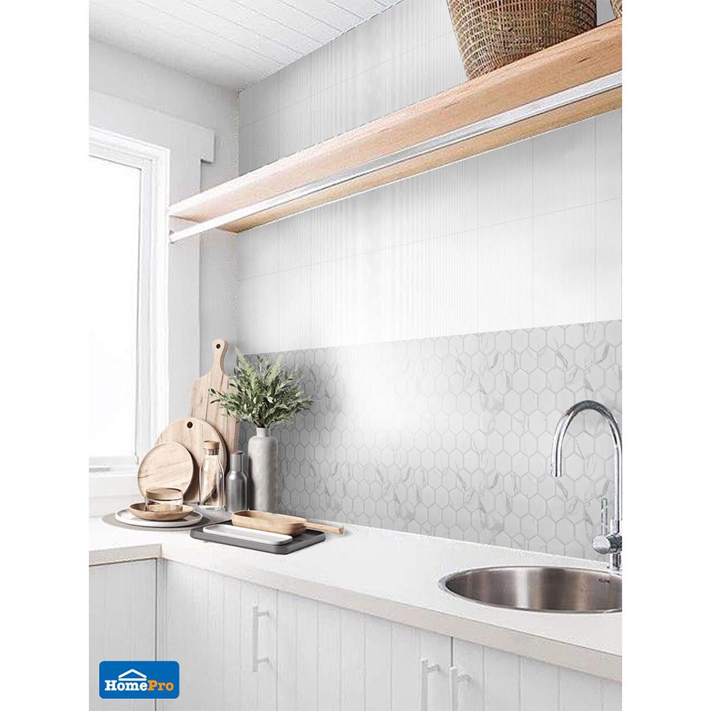 โมเสคพอร์ซเลน 27.1x28.2 ซม. DURAGRES ฟลัฟฟี่ มาเบิล สีขาว