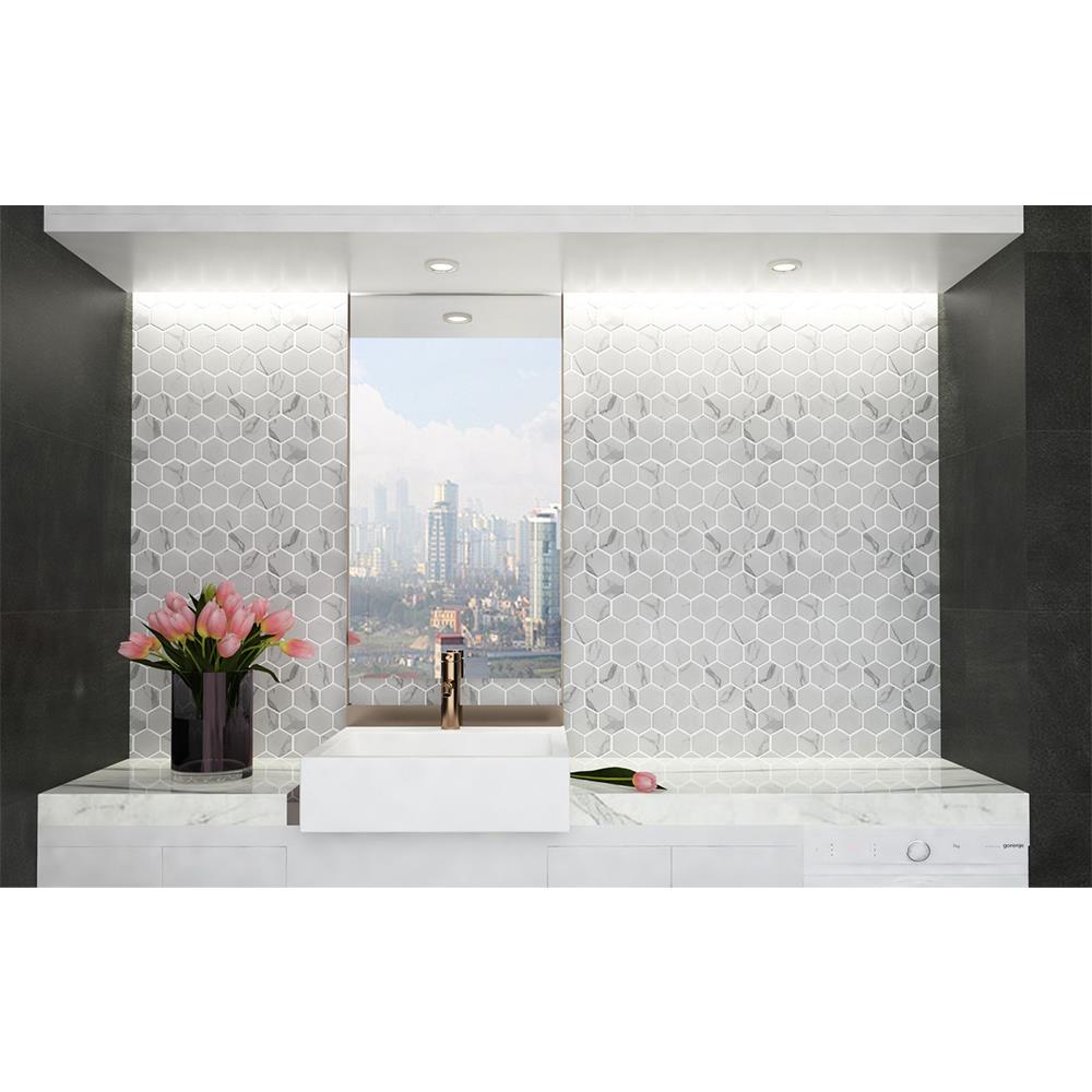 โมเสคพอร์ซเลน 27.1x28.2 ซม. DURAGRES ฟลัฟฟี่ มาเบิล สีขาว