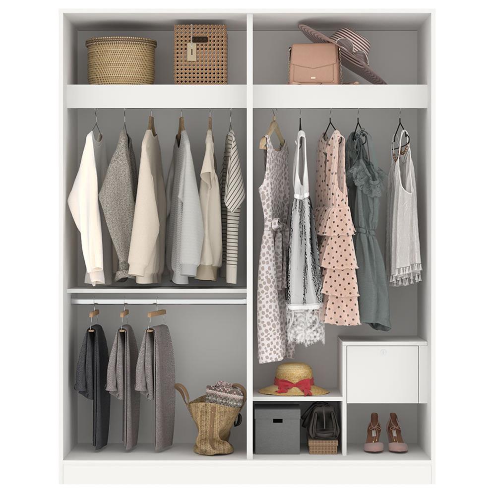 ตู้เสื้อผ้า 4 บานเปิด KONCEPT MONETA 160 ซม. สีขาว