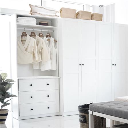 ตู้เสื้อผ้า 4 บานเปิด KONCEPT MONETA 160 ซม. สีขาว_5