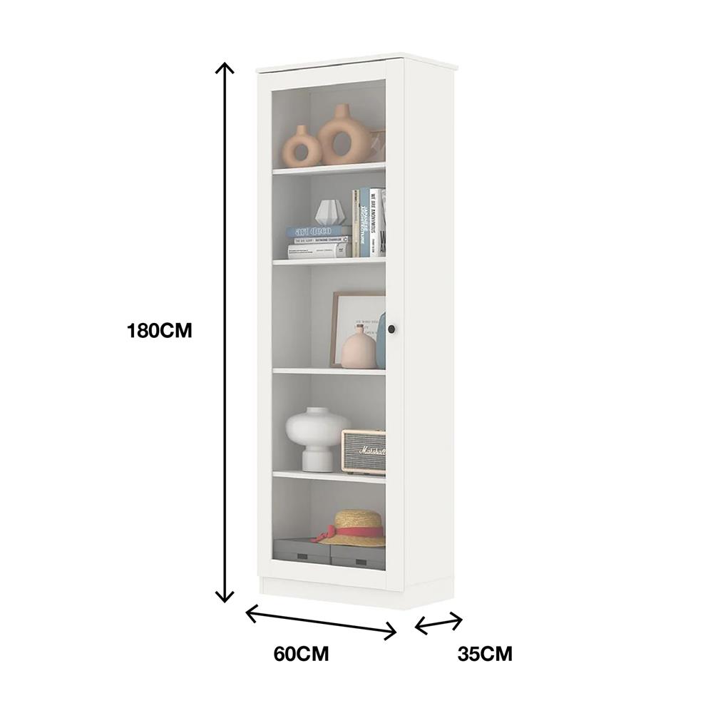 ตู้สูงหน้าบานกระจก KONCEPT MONETA 60 ซม. สีขาว