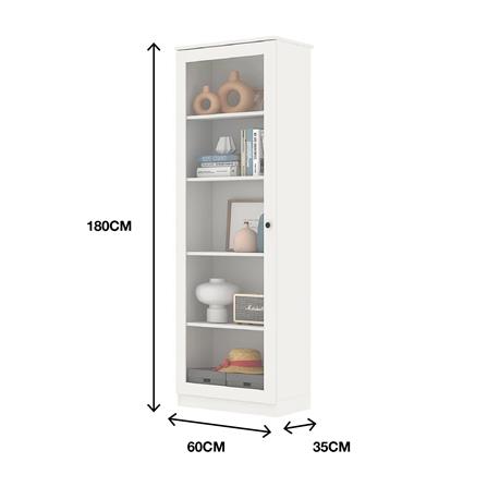 ตู้สูงหน้าบานกระจก KONCEPT MONETA 60 ซม. สีขาว_3