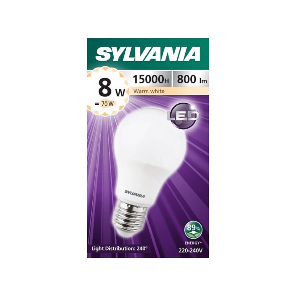 หลอด LED SYLVANIA BASIC PLUS 8 วัตต์ WARM WHITE E27