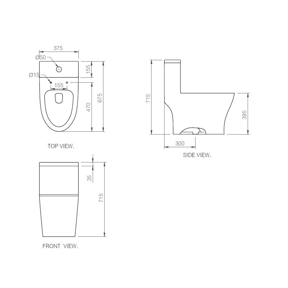 สุขภัณฑ์ 1 ชิ้น HAFELE 495.61.474 3/4.5L สีขาว