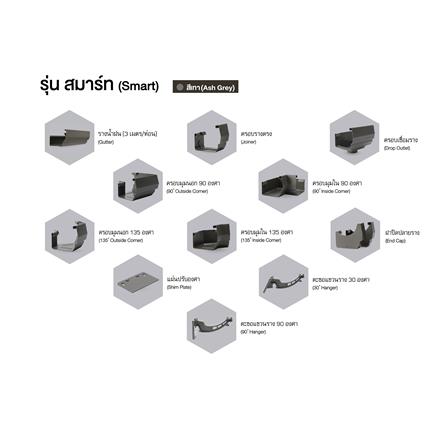 รางน้ำฝน ไวนิล SCG SMART 3 ม. สีเทา_6