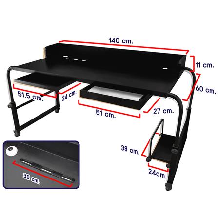 โต๊ะอเนกประสงค์ THAIBULL OB5-6014 สีดำ_8